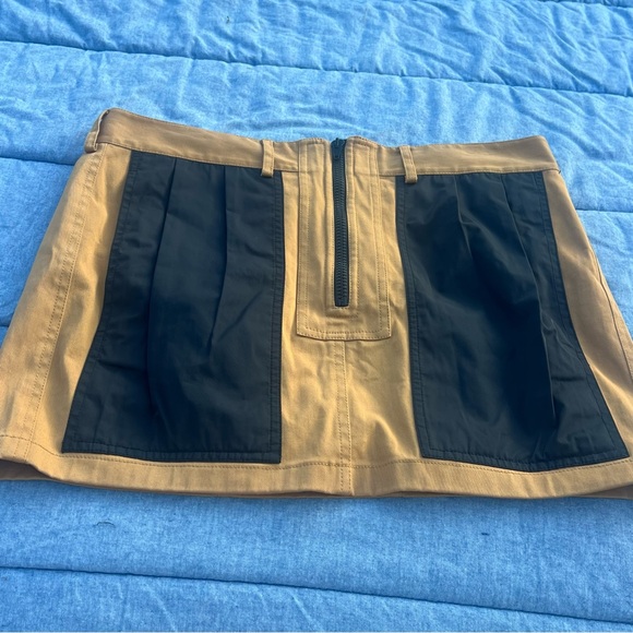 Alexander Wang Tan/Black Colorblock Mini Skirt Size 10 - Picture 1 of 7